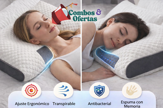 Almohada Cervical Ergonómica para Dormir Mejor y Aliviar el Dolor de Cuello