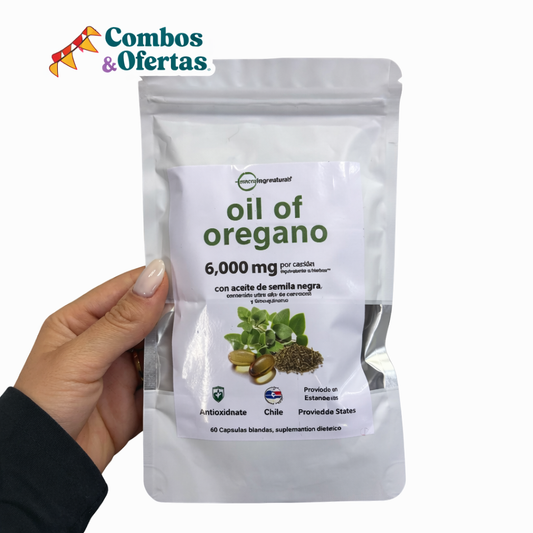 👉 Aceite de Orégano 6000mg + Semilla Negra – Bienestar Digestivo Natural (60 Cápsulas)